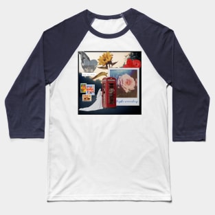 Nuptial Nostalgia Collage: A London Love Story Baseball T-Shirt